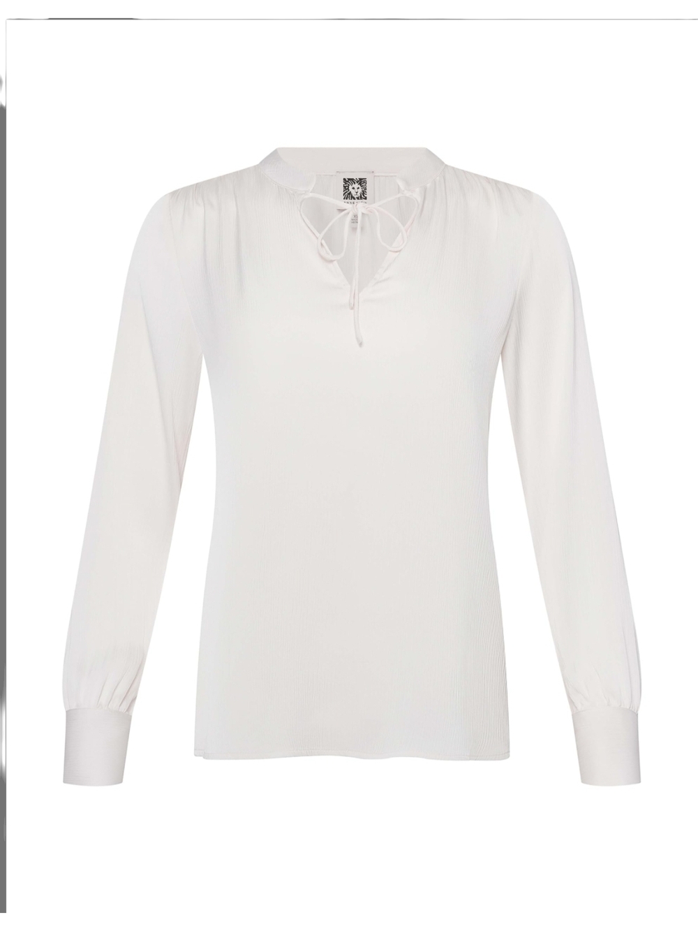 ANNE KLEIN - XS Women’s White Tie-Neck Long Sleeve Top - Picture 2 of 5